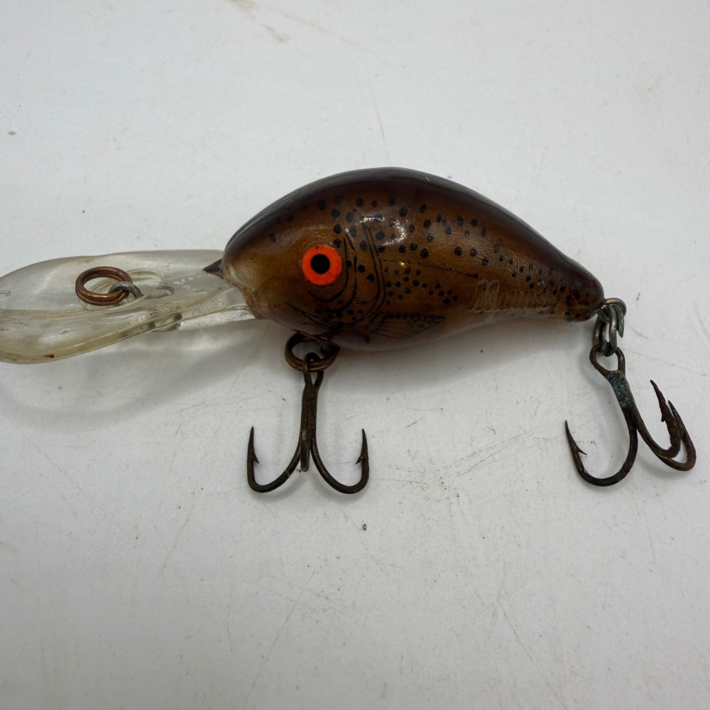 Vintage Deep Diver Crankbait Fishing Lure Brown Spotted 3.5 Inch